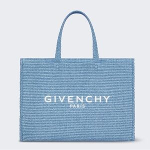Givenchy Raffia G-Tote in Denim Blue